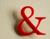 Ampersand Brooch - Red