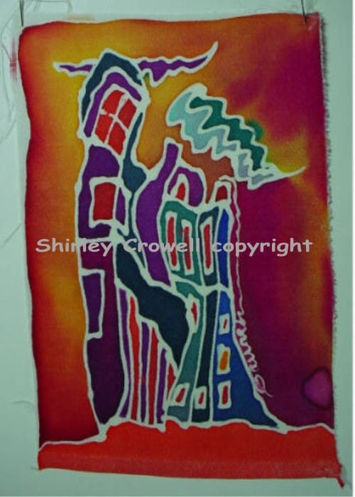 Silk Painting, Original Design, Architectural