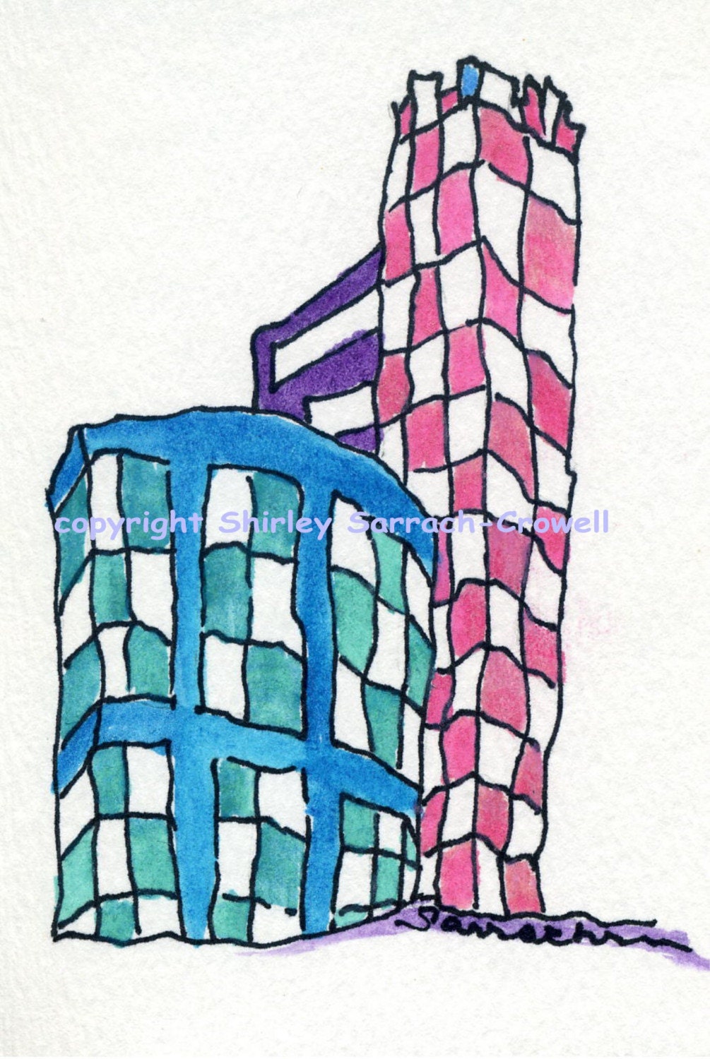 Watercolor Print from Original Architectural Fantasy Painting