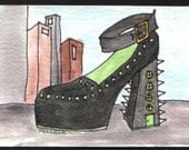 Watercolor Print - Downtown Hardcore ShoeHouse