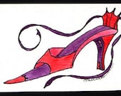 Watercolor Print - Red Hot ShoeHouse