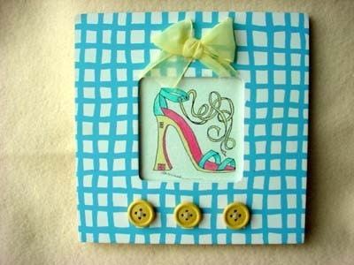 Watercolor Original Framed Painting - Sweet High Heel ShoeHouse