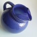 Vintage cobalt blue art deco glass pitcher tilt ball jug Fire King