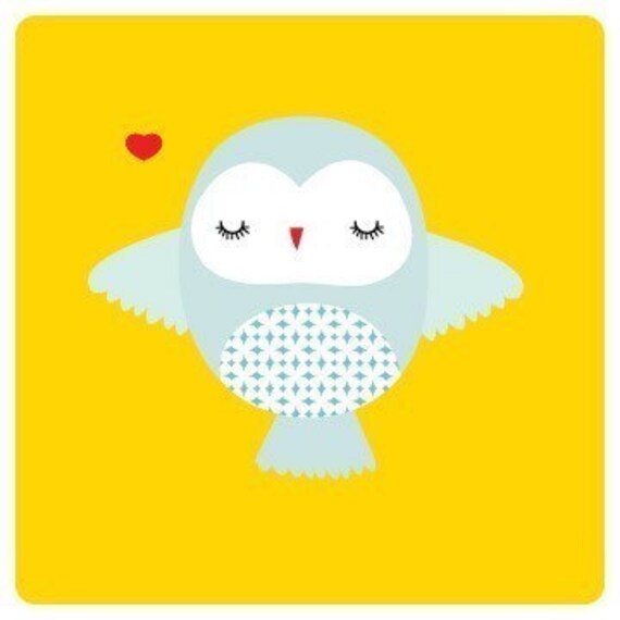 Illustration Print of a baby Owl titled "Bebe Owl"