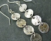 Moonlight Earrings - Hammered Sterling Silver Disks on Sterling Silver Earring Wires