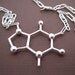 caffeine molecule necklace - oxidized silver