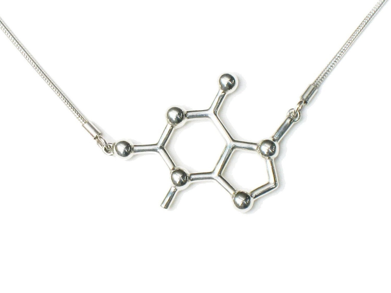 chocolate - theobromine molecule - necklace