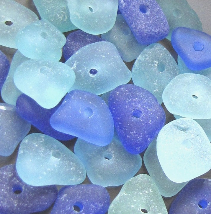 Sea Beach Glass Drilling Services Option - Add Center Drilling to Your Seaglass Purchase - 30 Holes