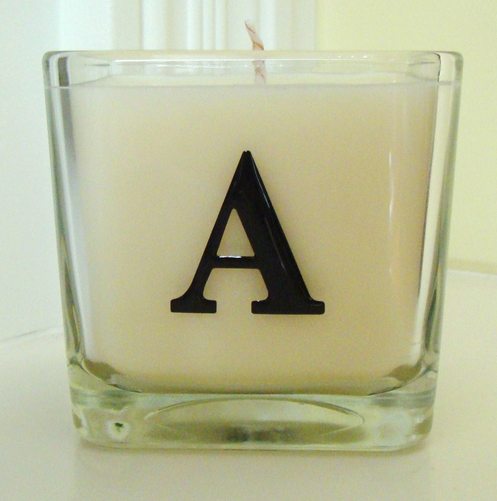 Monogramed Candle Soy Wax Personalized Scented Eco Friendly Glass Hostess Gift