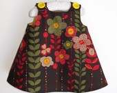 Jardin Botanique Infant or Toddler Dress - sizes  3-6 months and 6-12 months