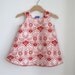 Red & White Deco Geometric Flower Toddler Dress -  girls children's dress clothing  - size 12- 18 months