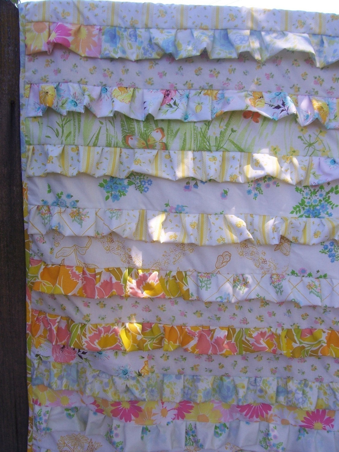 Pattern--vintage sheet ruffle quilt