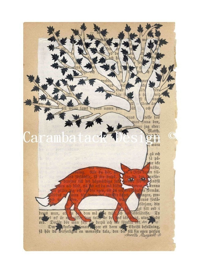 Fox and tree - Print