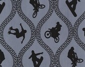 Michael Miller Extreme Team  Charcoal Fabric - Half Yard