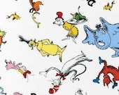 Dr. Seuss, Character Toss Celebration Fabric - Half Yard