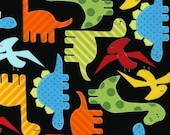 Ann Kelle Urban Zoologie, Dinosaurs Bright Fabric - By the Yard