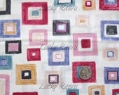 Keiko Goke, Blocks, Multi on Natural Japanese Fabric  - Half Yard