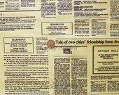 Suzuko Koseki, Newspaper on Yellow Japanese Fabric  - Half Yard