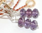 Sale, Purple Glass Dangle Earrings Womens Fashion Jewelry