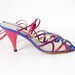 Sz 10 Vintage Colorful Strappy Lace Up Stillettos