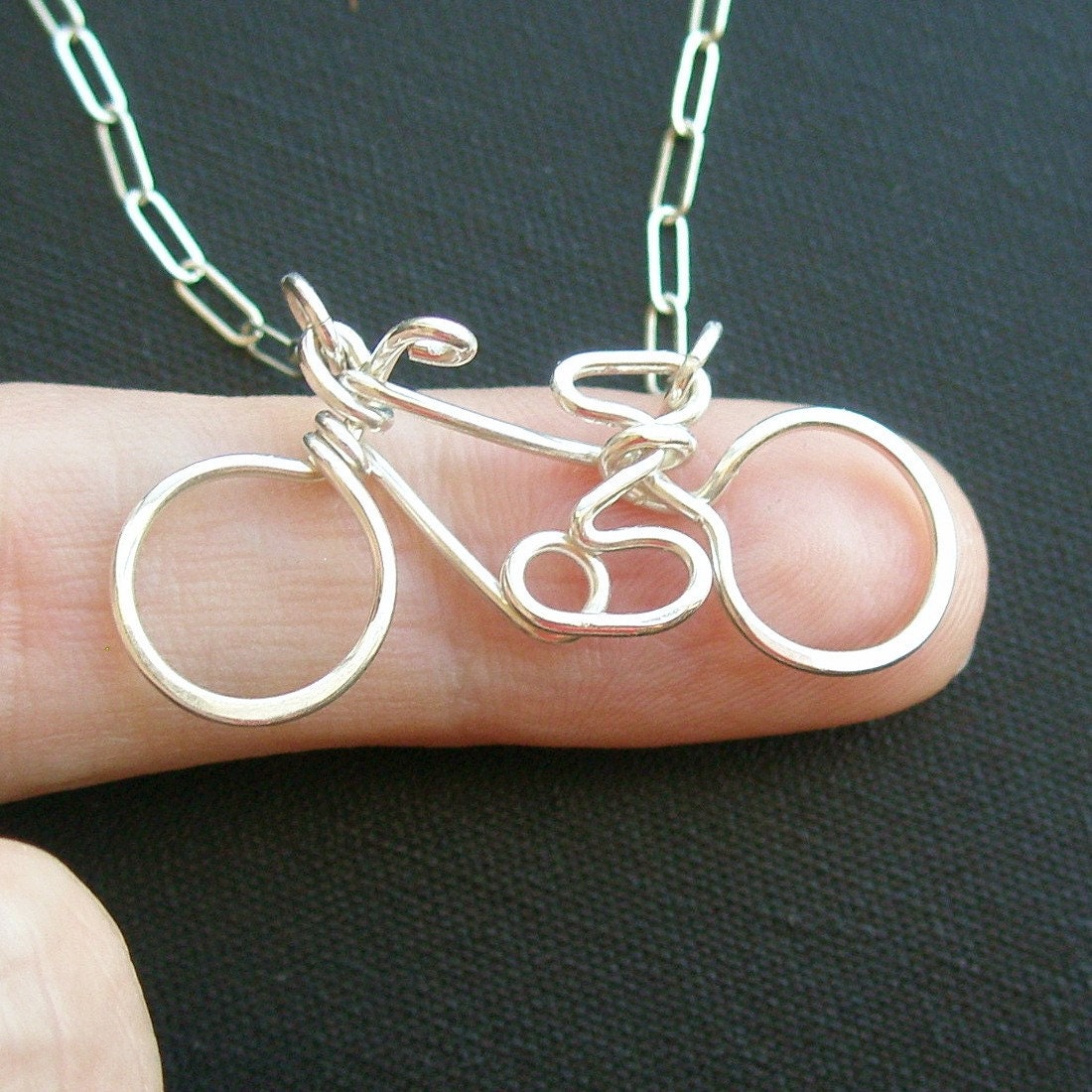 bicycle necklace - sterling silver