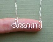 dream necklace (sterling silver wire word)