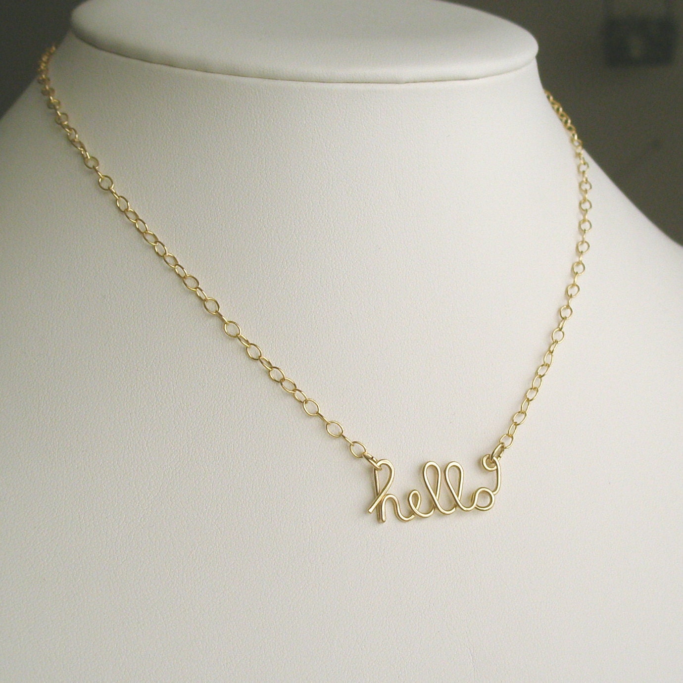 hello necklace (14K gold filled wire)