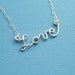 Love Necklace (sterling silver wire word) American Cancer Foundation donation