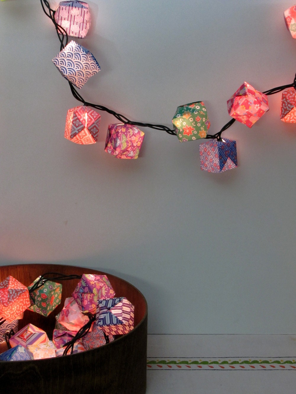Origami Lanterns - Set of 50 - Handmade Paper Lanterns - Assorted Patterns
