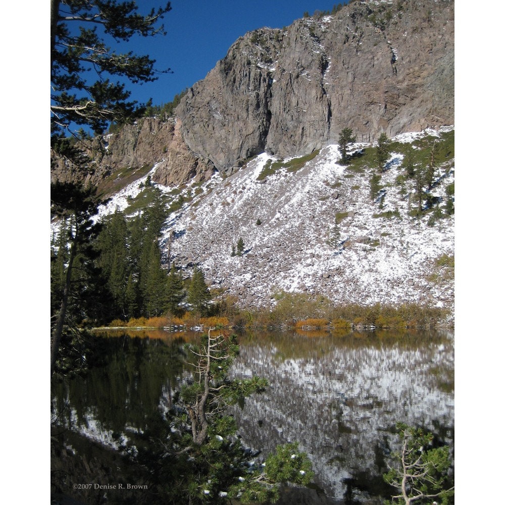 Autumn Snow at Twin Lakes, Original Photography Print 8x10