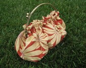Purse with Yellow Flowers on Orange Background with 10 Inch Frame