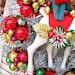 Vintage Elf and Riding a Deer Kitsch Christmas Wreath
