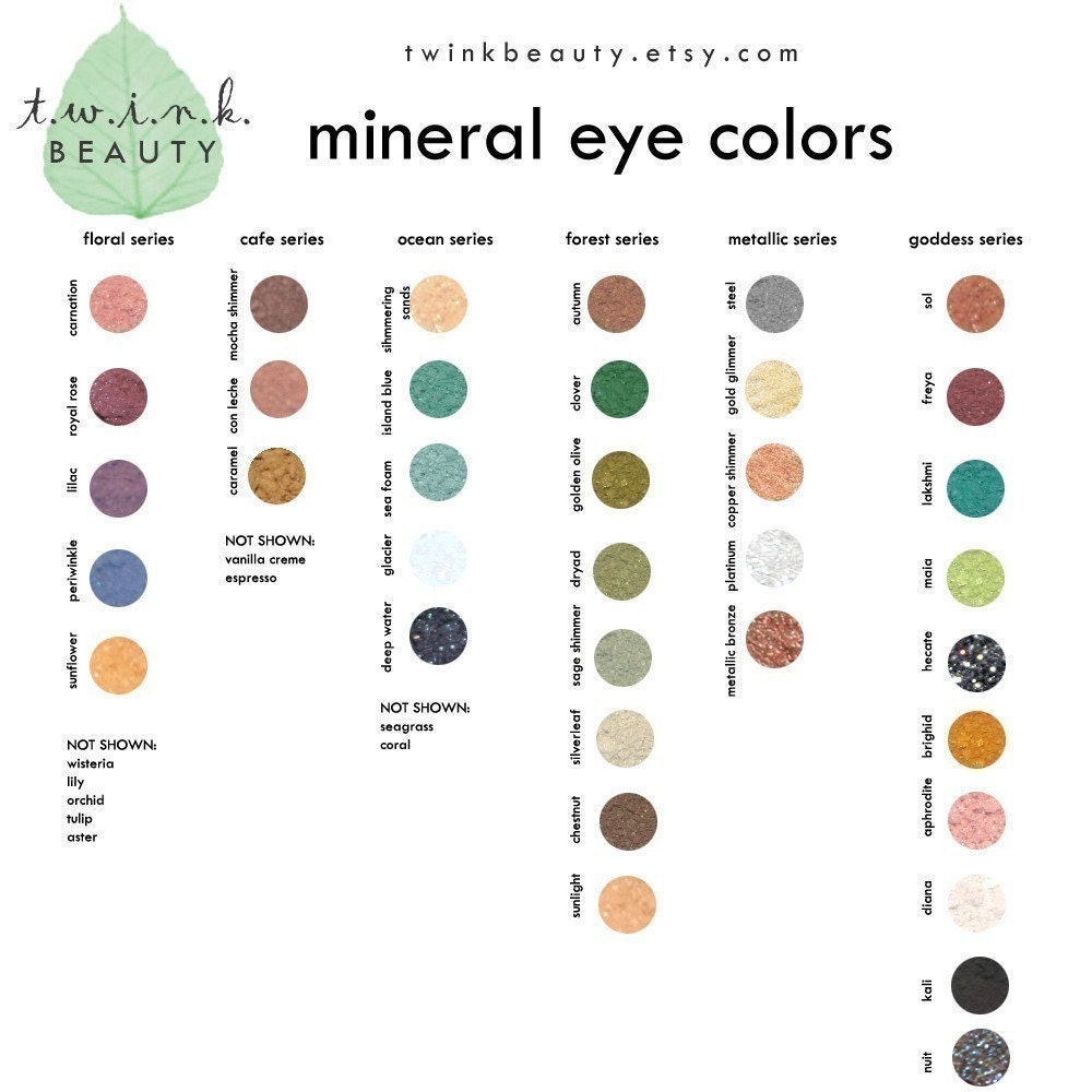 SAMPLE SET OF 3 mineral eye colors, your choice