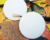 ABEO-(2)-2.25inch REGULAR BADGE-Pinback Buttons.. Two large artisan art canvas buttons