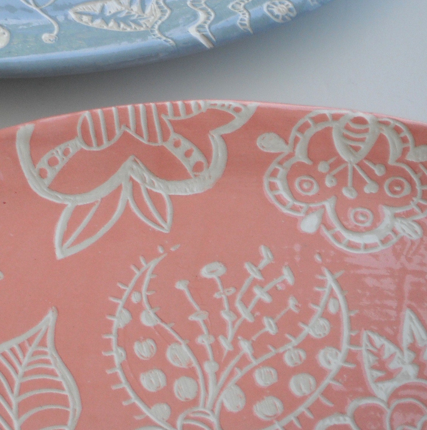 Made to Order----Serving Platter Pink Floral