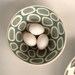 Ceramic Serving bowl squircle pattern in shades of aqua