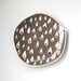 Dessert plate grey with colorful teardrops  ready to ship