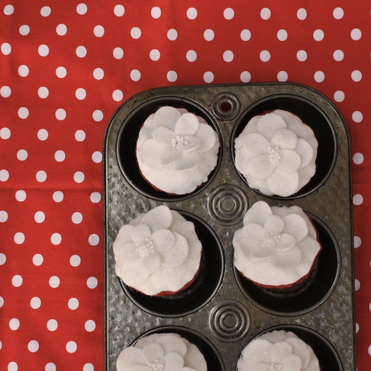 Red Velvet Cupcake Felt Food