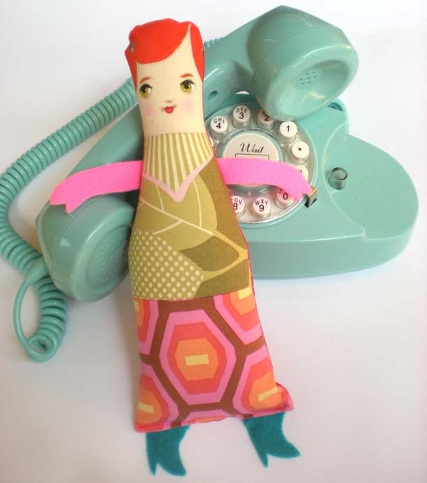 MIRIAM with orange hair original hand painted SOFTIE art DOLL by tascha