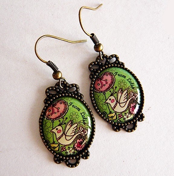 Darling Lime Green Bird Earrings