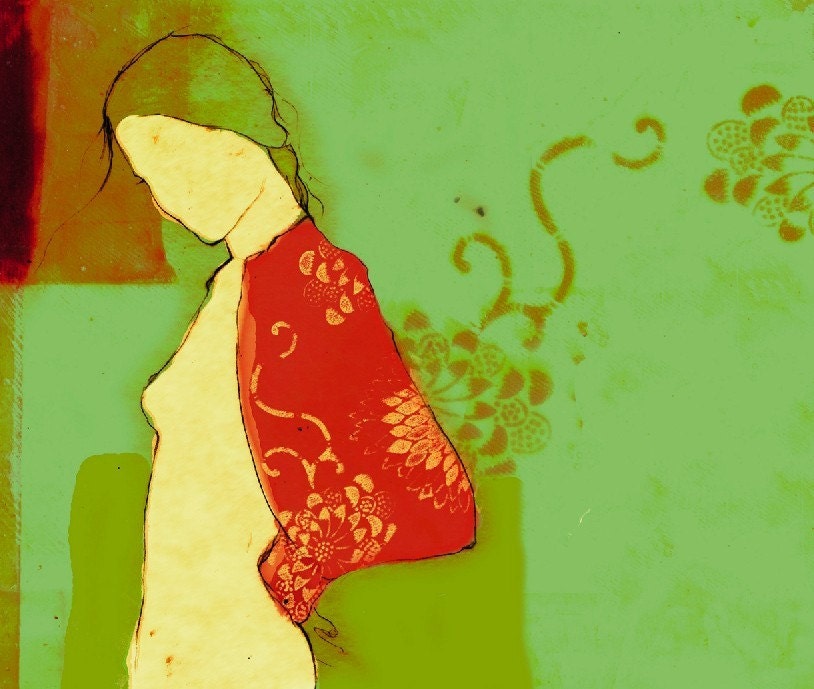 Woman in Patterned Jacket - Painted Ladies Series - large print