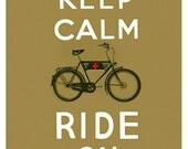 Keep Calm and Ride On in Single track Brown - Large print