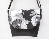 Medium Digital SLR Camera Bag - DSLR Camera Bag Purse  - Interchangeable flaps Photo Bella Mosaic Fabric Flap - Black Base
