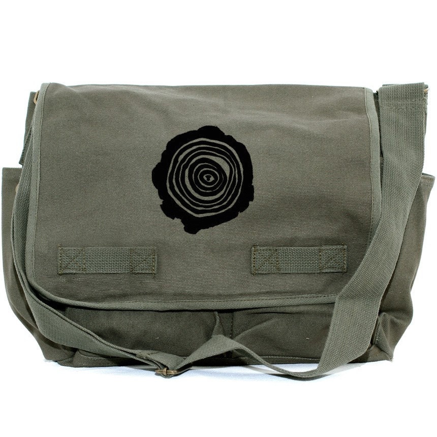 Messenger Bag: Tree Rings - Large Bag for Men & Women