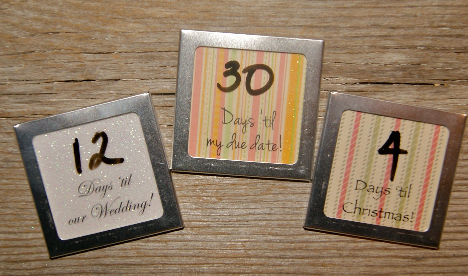 CUSTOM Vintage Slide Frame Dry Erase Countdown Magnet