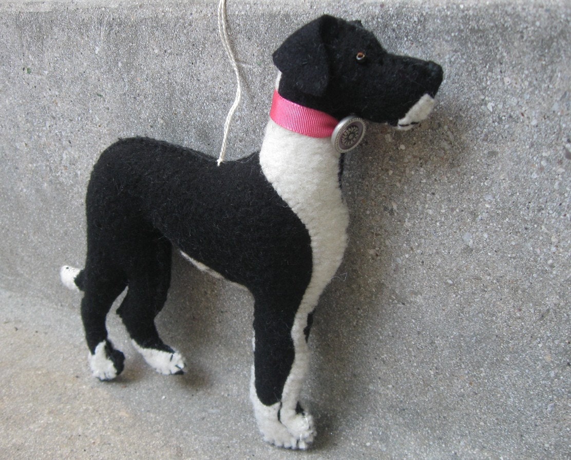 Great Dane Dog Friend Ornament - Vintage Wool