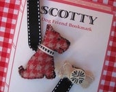 Scottish Terrier Dog Friend Bookmark, Vintage Wool, 2-sided