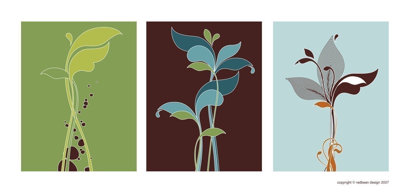 Sprout Set - Set 3 matted, 8x10 prints - Sprout, Sprout II, Sprout III