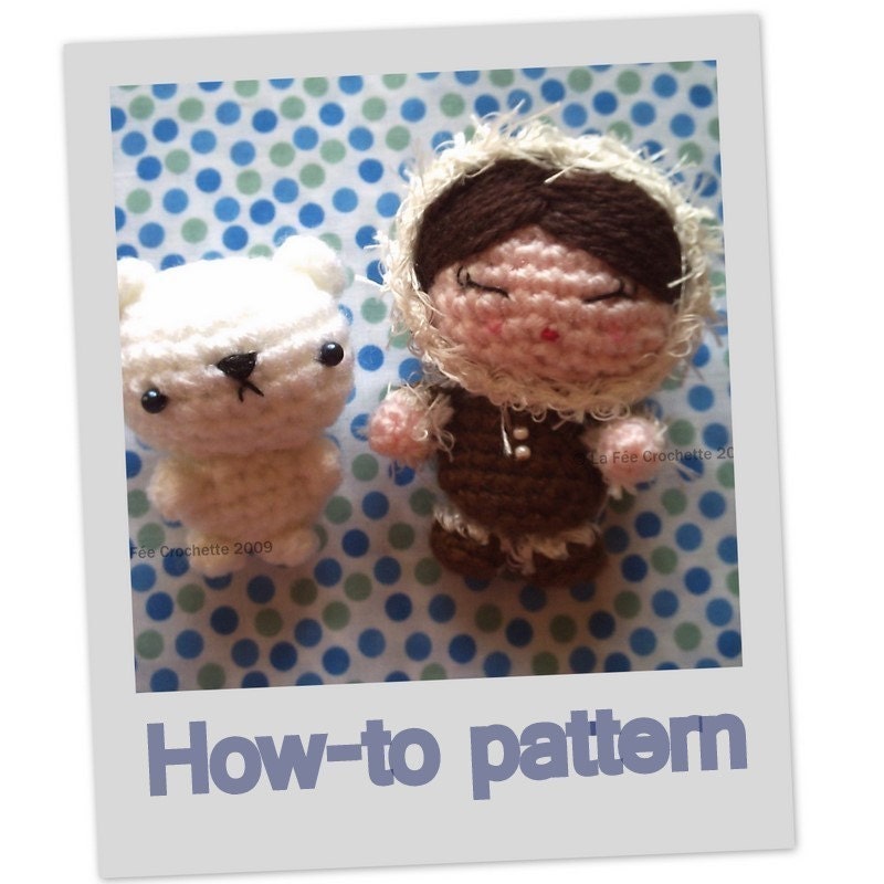 Amigurumi Little Eskimo Girl and Polar Bear pet pdf pattern