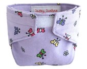 Doll Diaper - Lavender Flannel Fabric with Sweet Little Butterflies - Baby Alive - Cabbage Patch